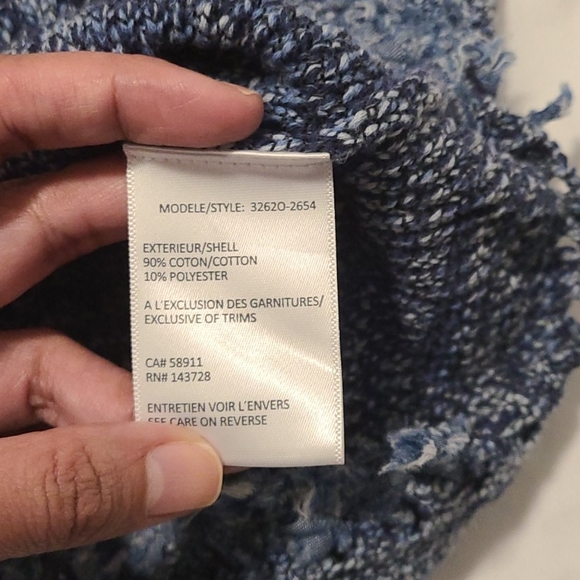 Tribal Blue Knit Fringe Sweater Small - Picture 6 of 7